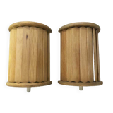 Pair of Scandinavian wooden wall lamps, 1960