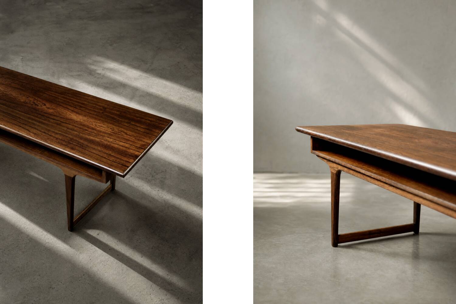 Vintage Mid-Century Modern Danish Rosewood Coffee Table with Shelf, 1960s