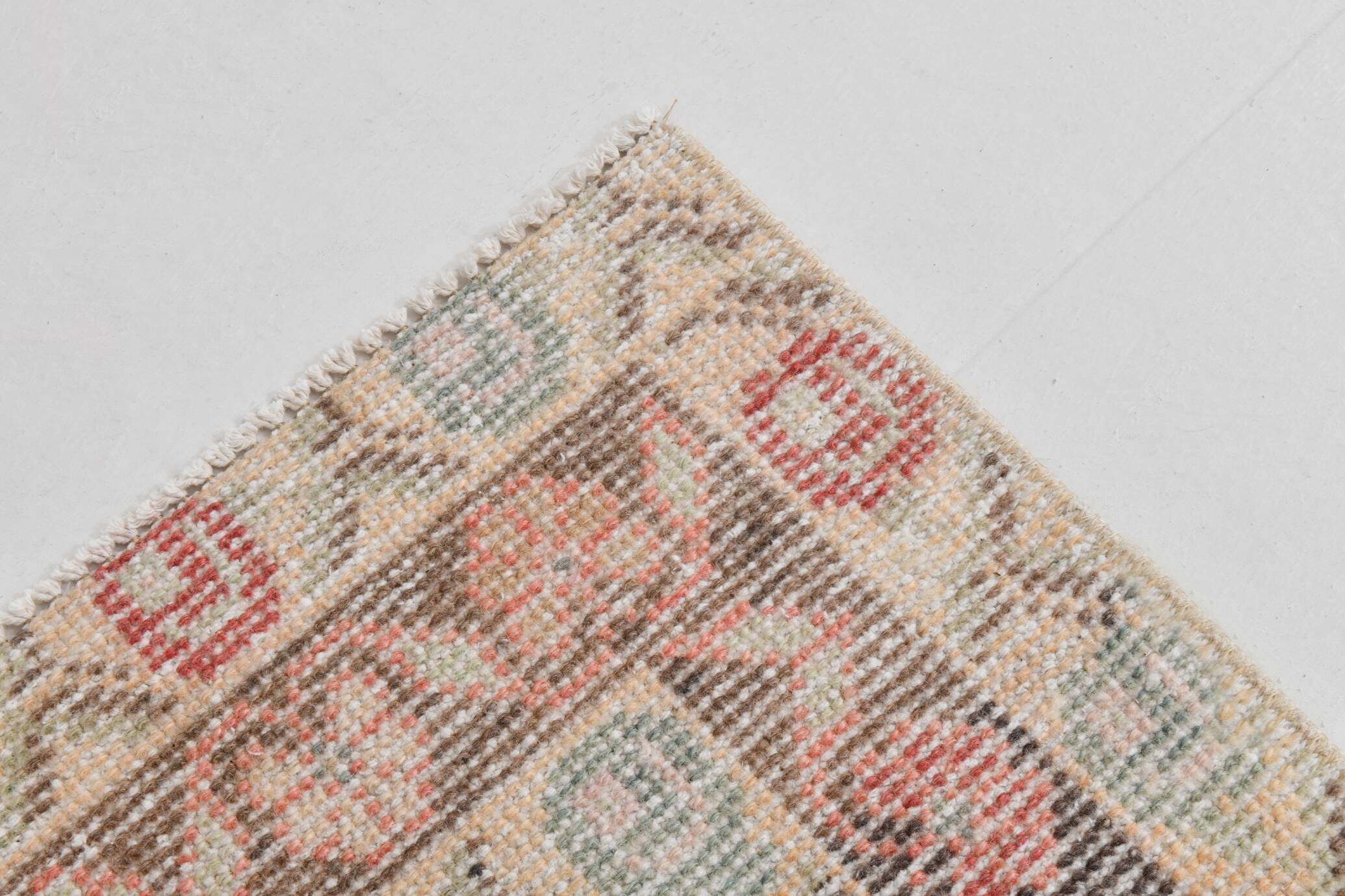 3x9 Red & Beige Vintage Persian Runner Rug, 98x285Cm SK 21187