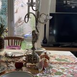 Putti candelabra 4 candles louis xvi style design pieces late 20th century. signed