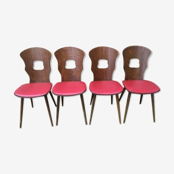 Suite of 4 Baumann chairs, Gentian model