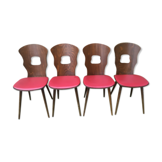 Suite of 4 Baumann chairs, Gentian model