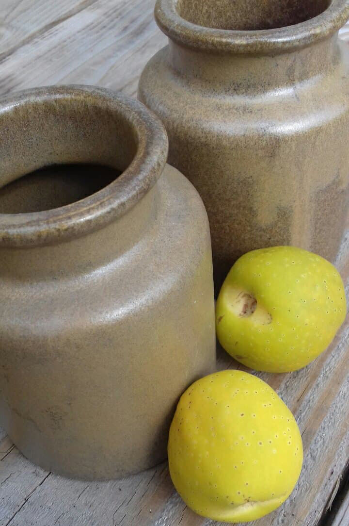 Duo of stoneware pots