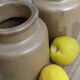 Duo of stoneware pots