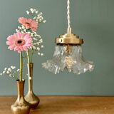 Suspension abat-jour vintage en verre