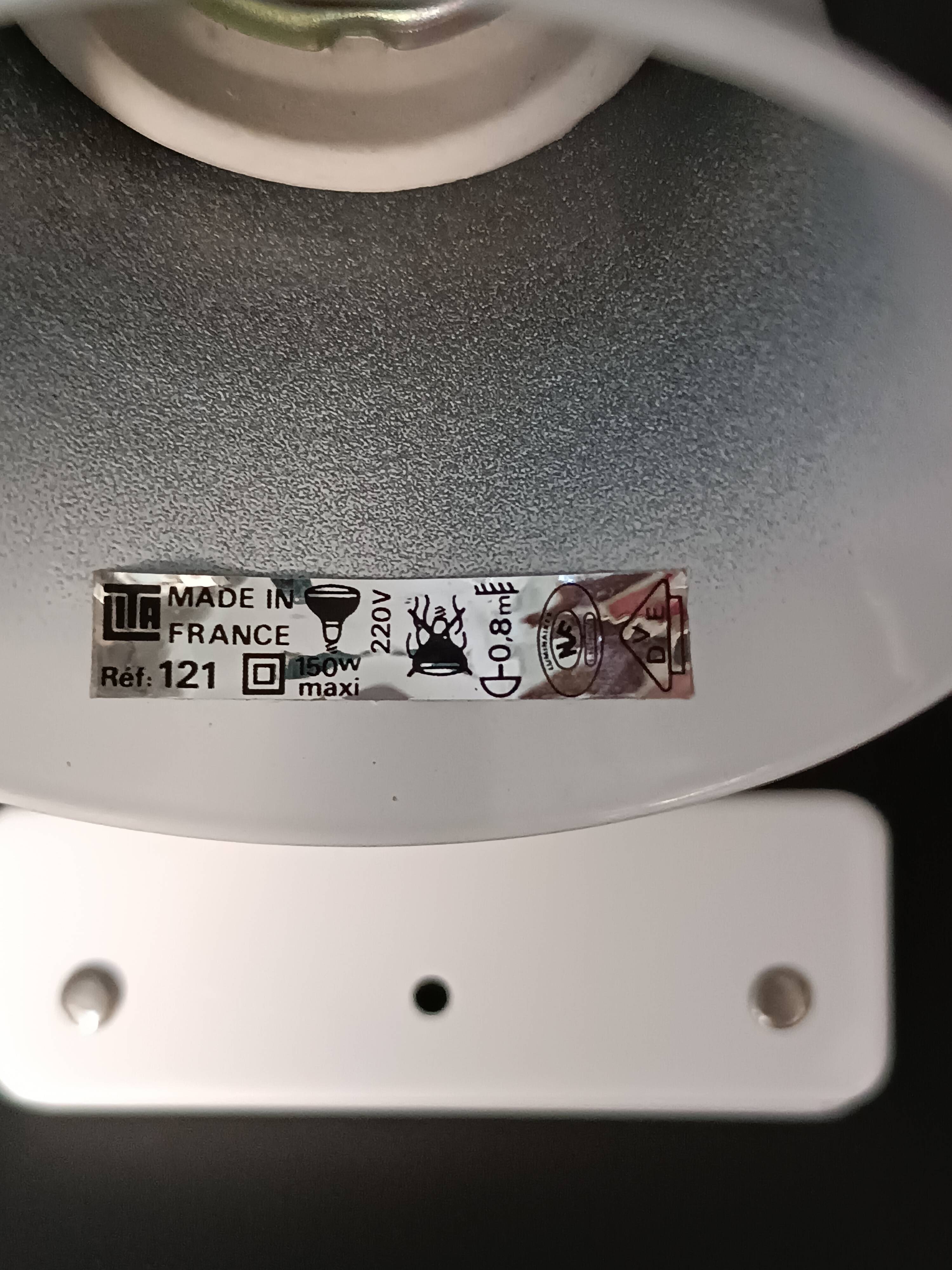 Two vintage Lita white metal clamp lamps