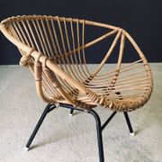Mid-Century Modern Bamboo Lounge Chair, France, 1950s