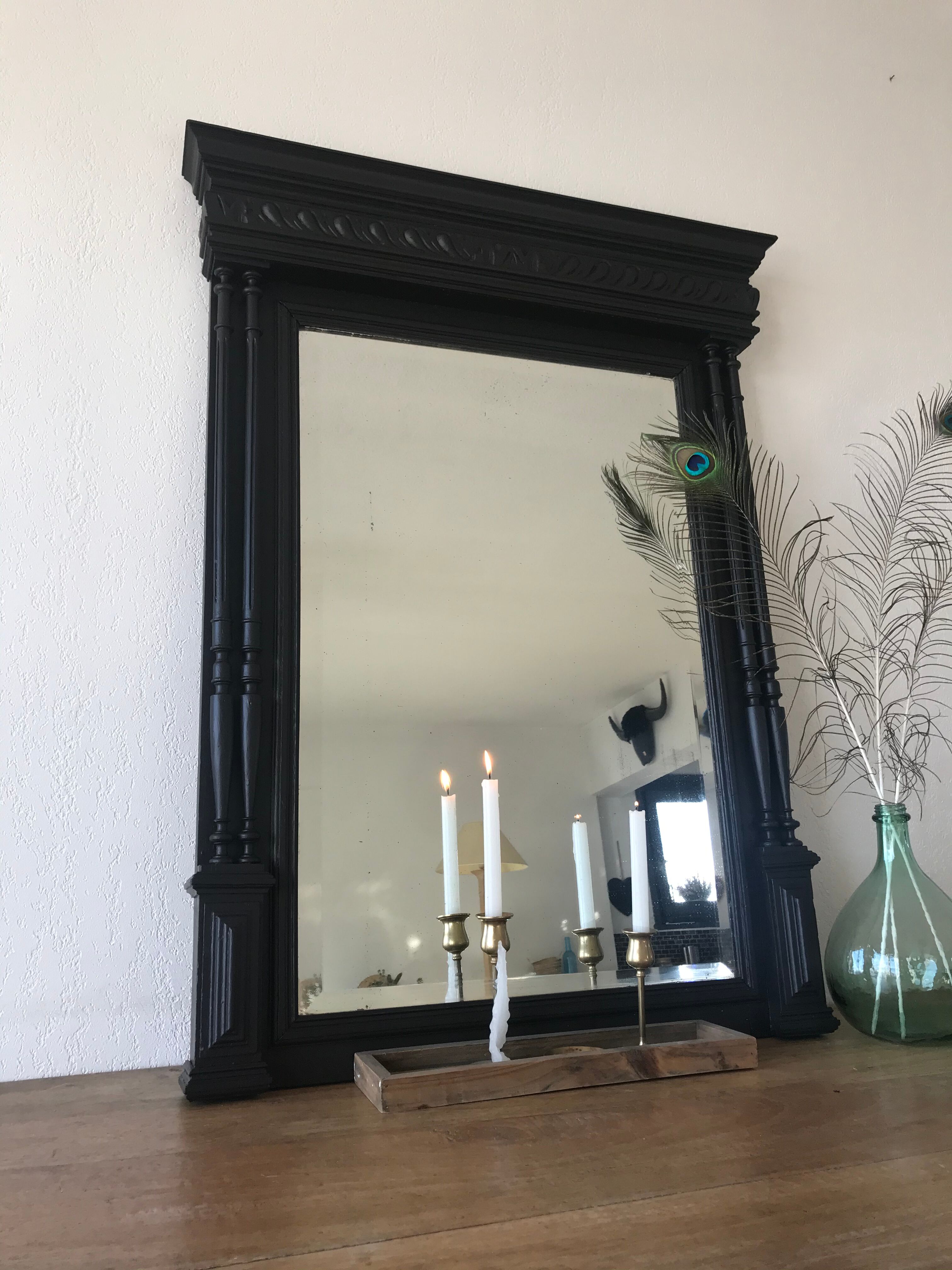 Mirror black trumeau - 107x81cm
