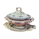 Large porcelain sauciere with blue and white decoration of the 19th century