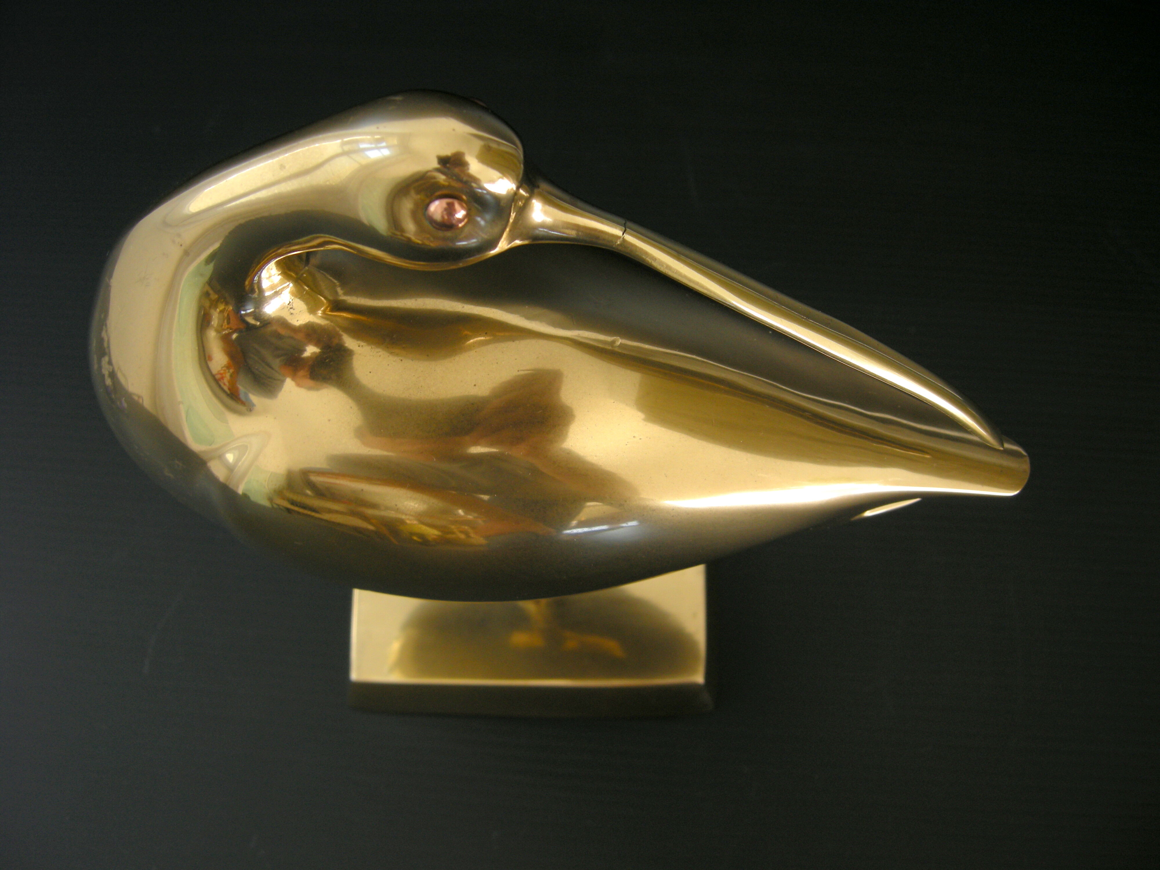 Vintage decorative bird 1970 brass