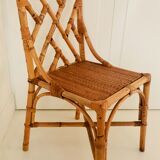 2 Italian chairs bamboo and rattan
