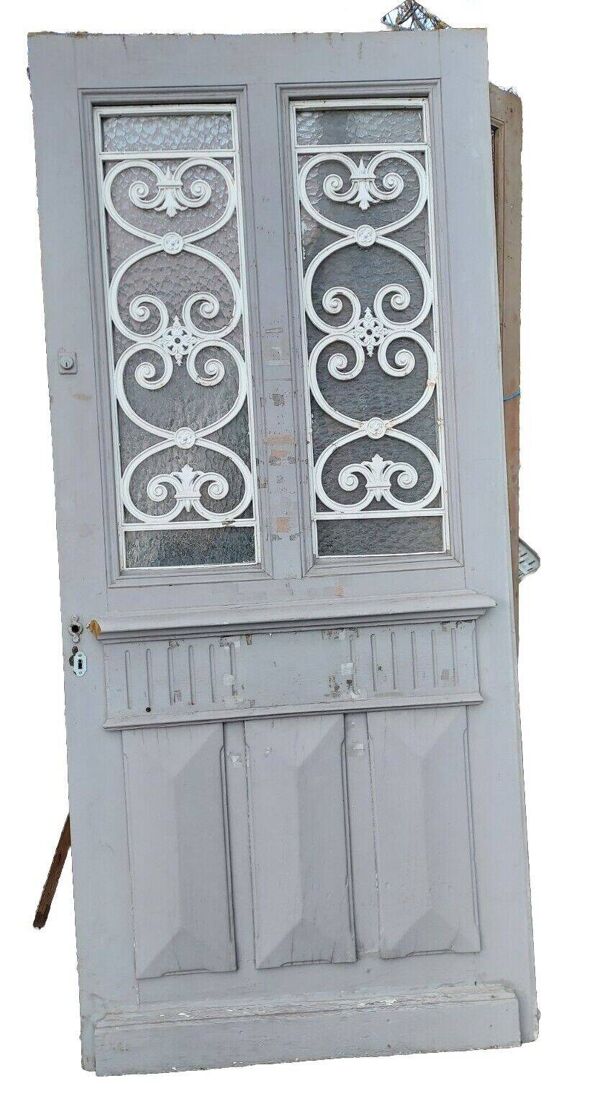 porte d'entrée vitrée en chêne