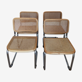 Lot de 4 chaises cesca B32 par Marcel Breuer