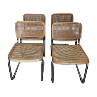 Lot de 4 chaises cesca B32 par Marcel Breuer