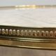 Neoclassical Round Coffee Table in Brass with Beaded Gallery. Marble Top