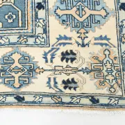 Vintage Large Blue & Peach Persian Rug, Handmade Wool Rustic Decor,348x495