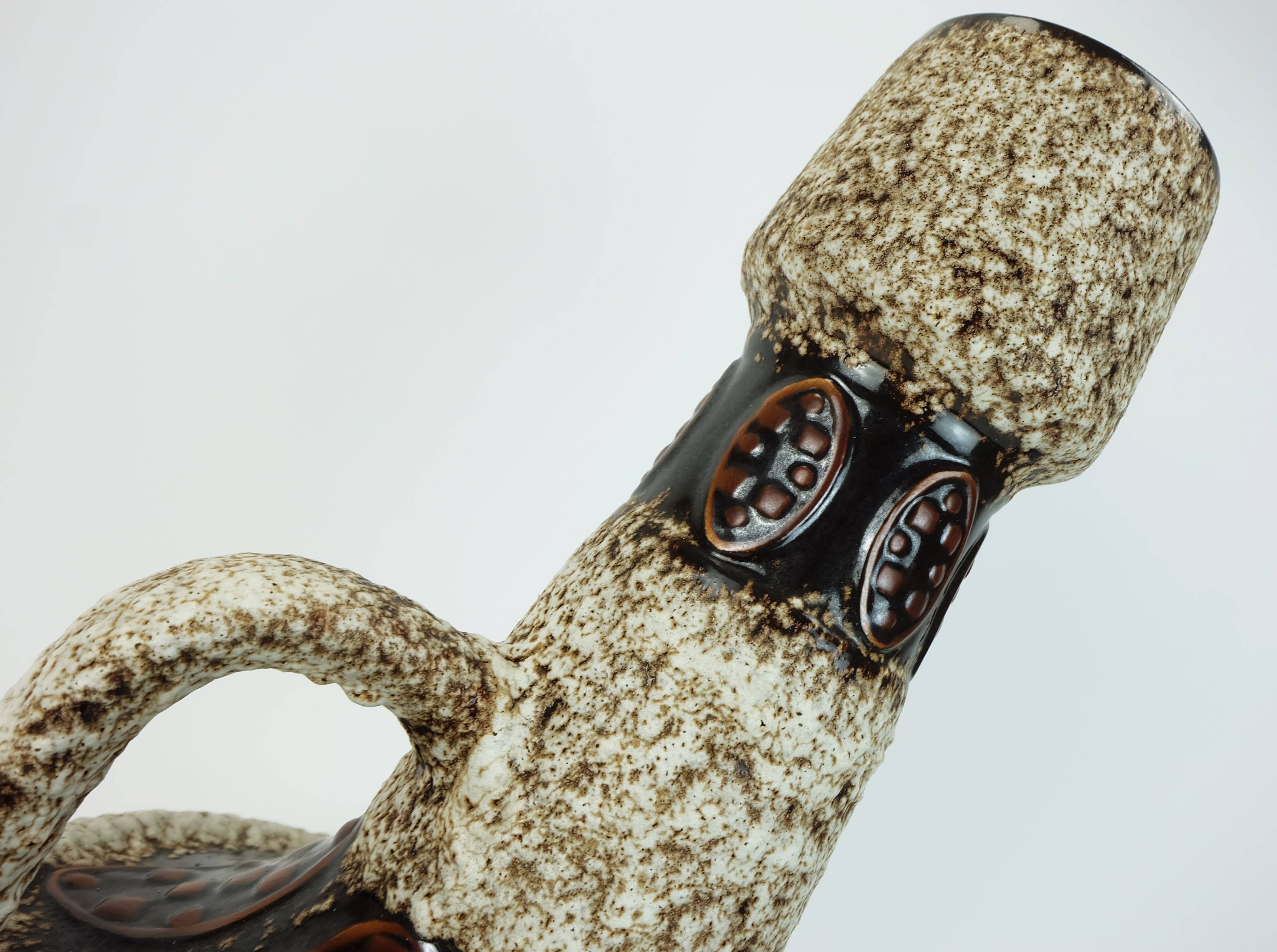 large FLOOR VASE 1970s fat lava glaze ornamental decor model 100