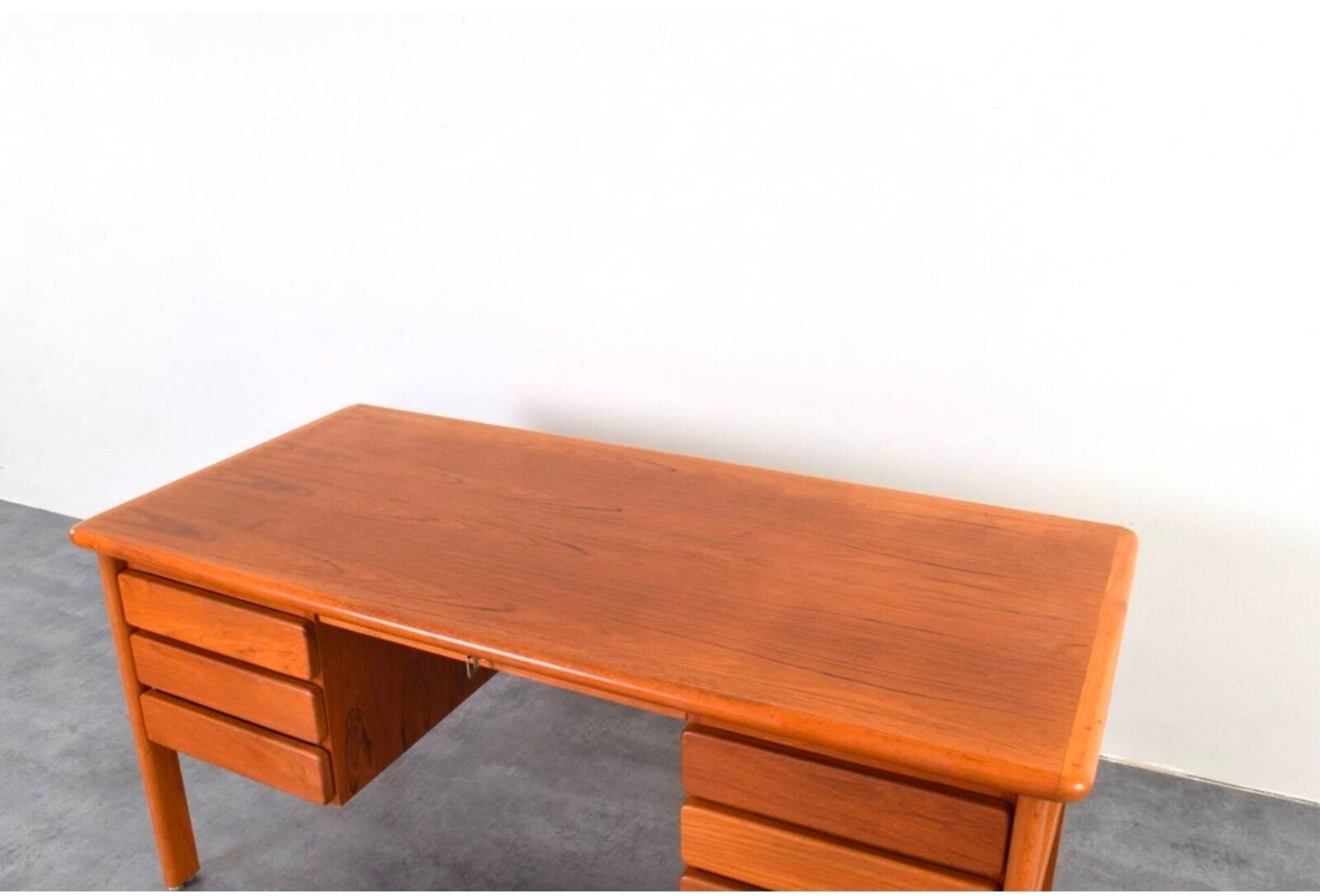 Teak Danish Desk and Two Armchairs