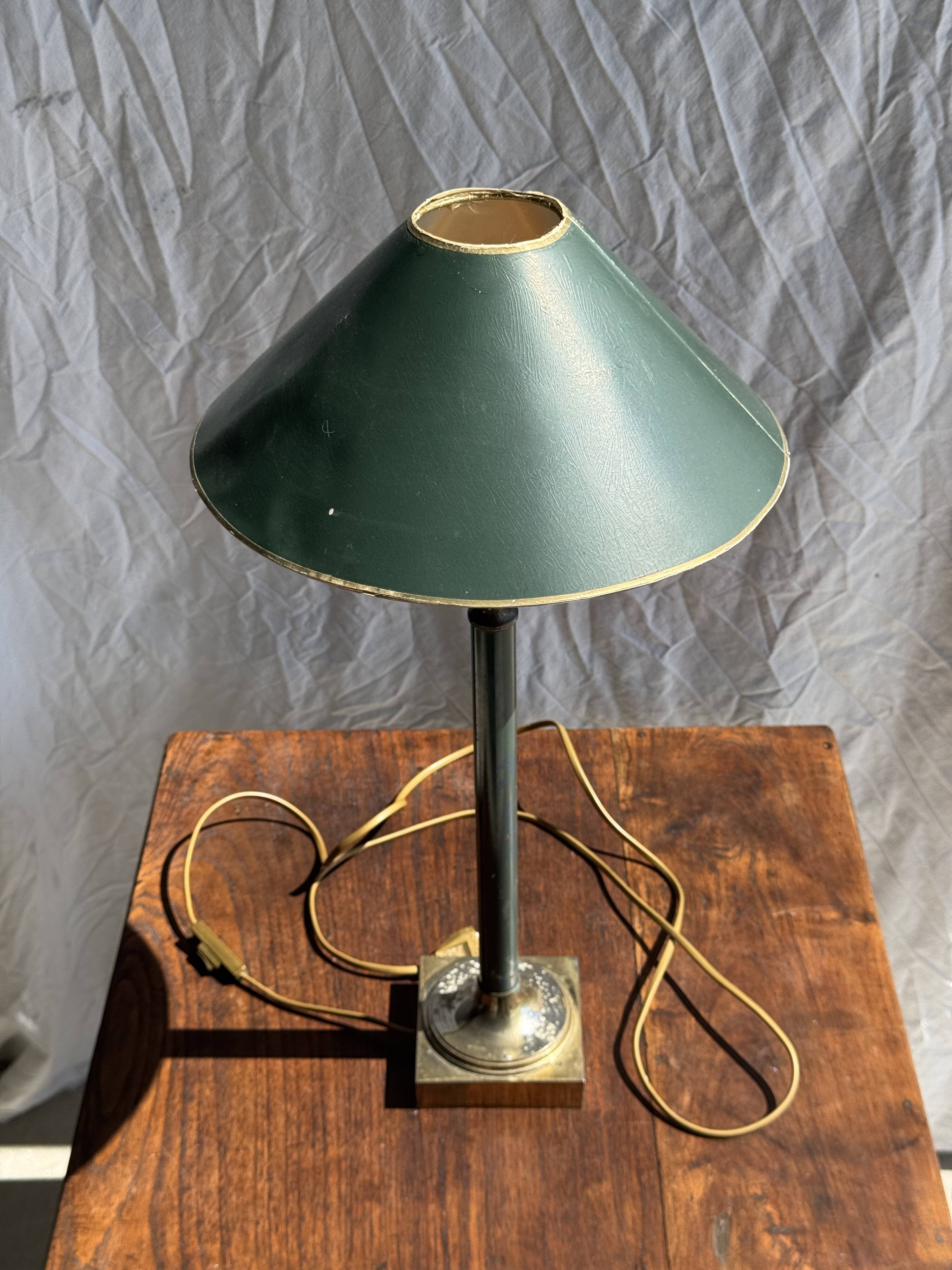 Vintage green and gold table lamp H60 D30