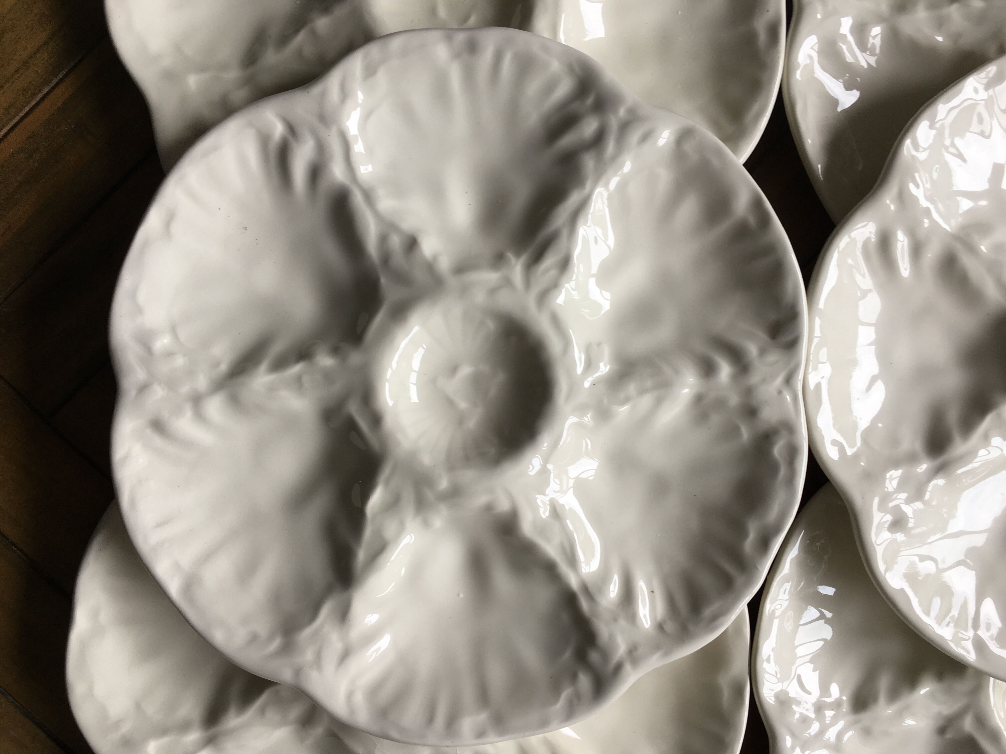 6 oyster plates manufacture of gien