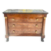 Commode empire retour D’Égypte en Acajou Flammé Époque XIX eme siècle