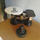 Antique Cast Iron Kitchen Scales With Ceramic Tray And Weights