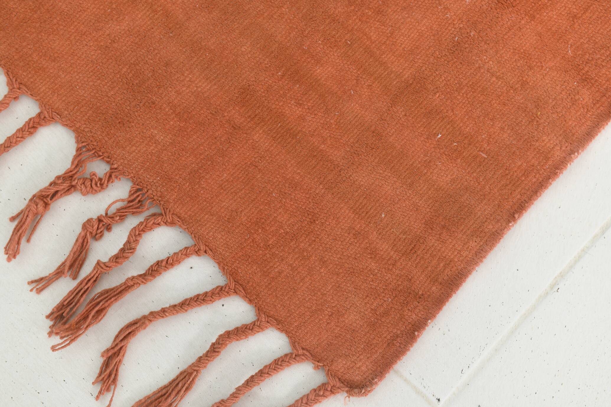Tapis de couloir vintage orange brun terracotta, 75 x 279 cm