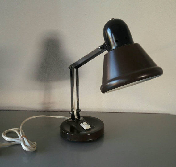Chocolate brown desk lamp 60's