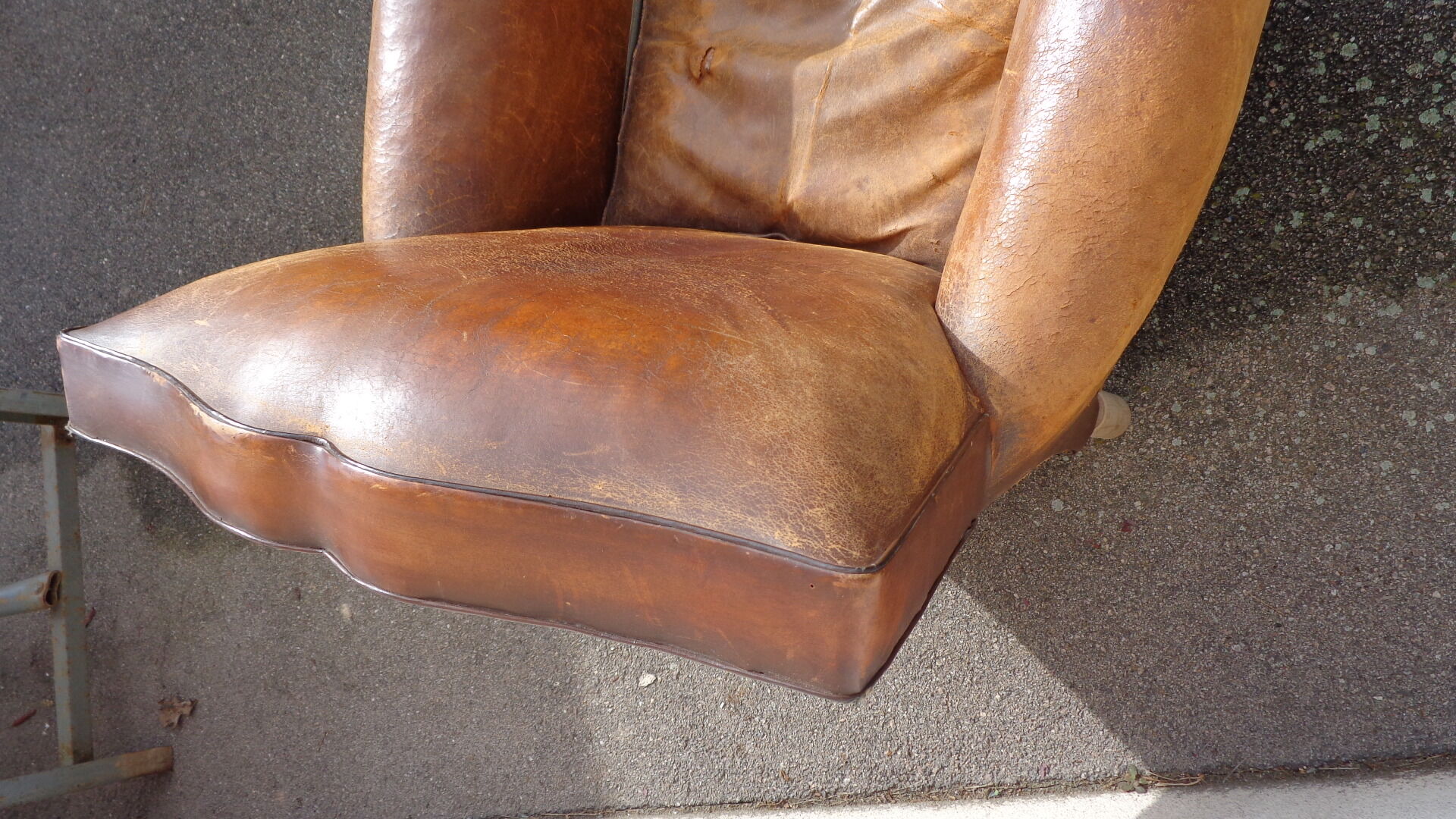 Mustache leather club chair