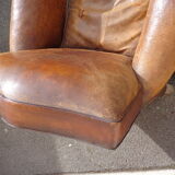 Mustache leather club chair