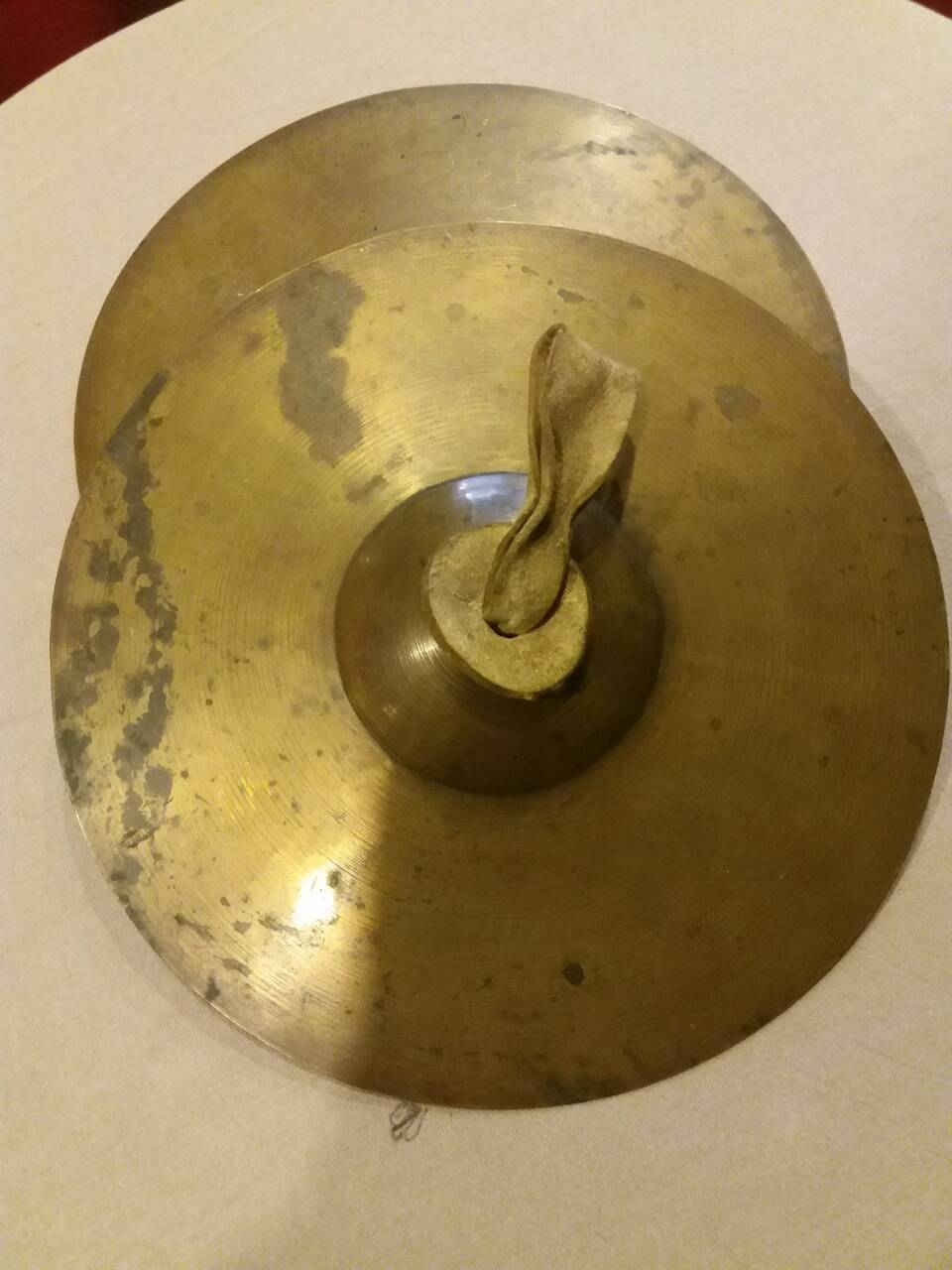 Pair of brass cymbals