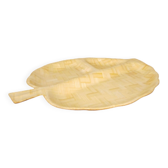 Vintage bamboo leaf tray