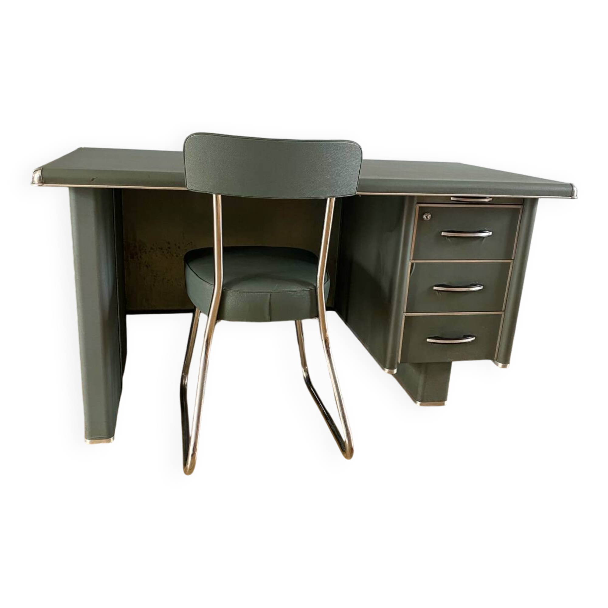 1950s workshop desk and chair