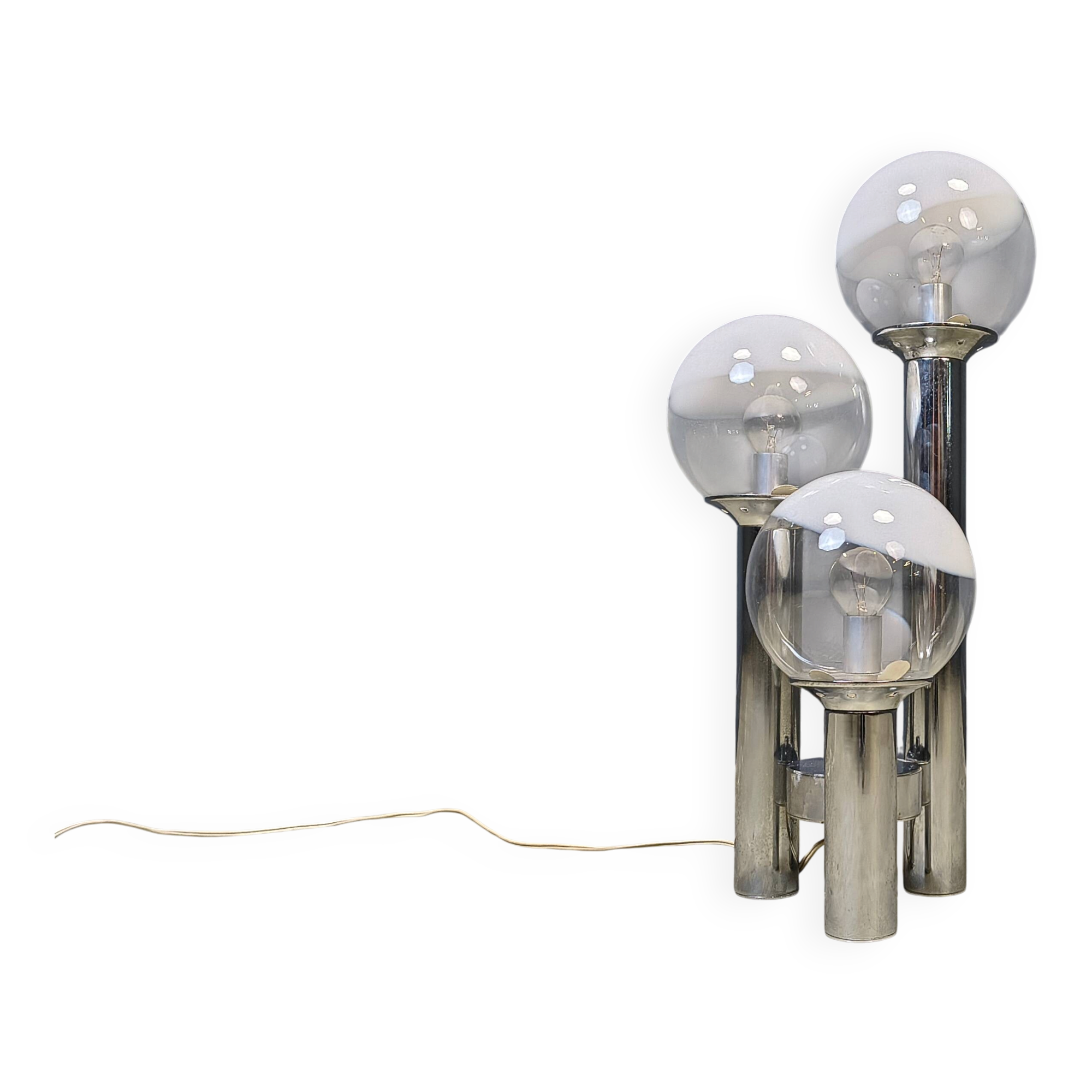 Vintage glass globe table lamp by Mazzega, 1970s