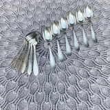 Set of 12 forks and 12 spoons Orbrille silver metal 1950 vintage
