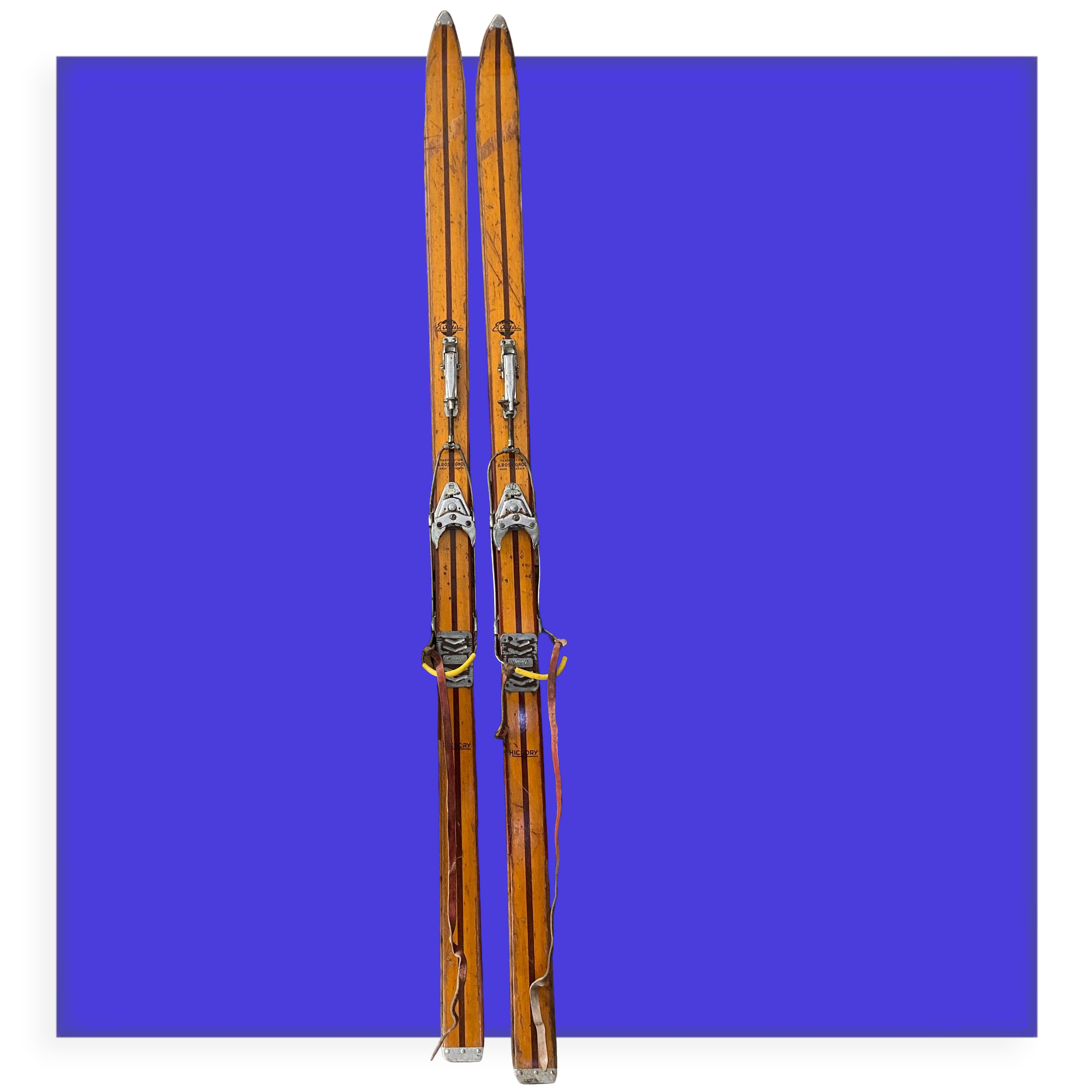 Paire de ski Rossignol Hickory vintage en bois