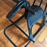 Rocking horse in rattan and bamboo