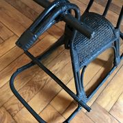 Rocking horse in rattan and bamboo