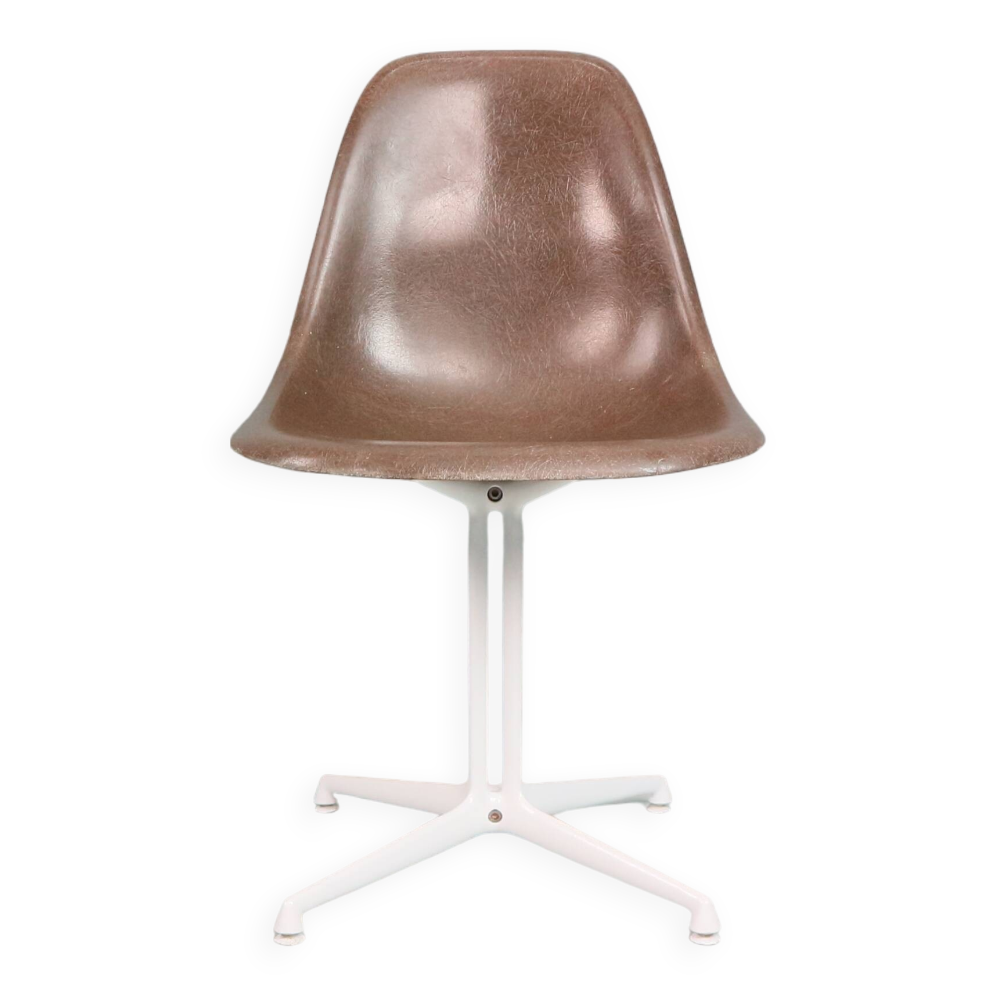 Charles & Ray Eames "La Fonda" Brown Fiberglass Chairs For Herman Miller