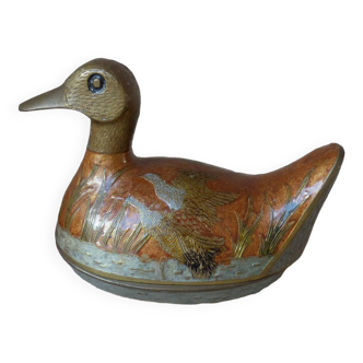 Old Duck-Shaped Box in Handcrafted Brass Made in India