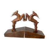 Serre-livres bouquetins en bois