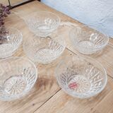 Set 6 cups chiseled glass