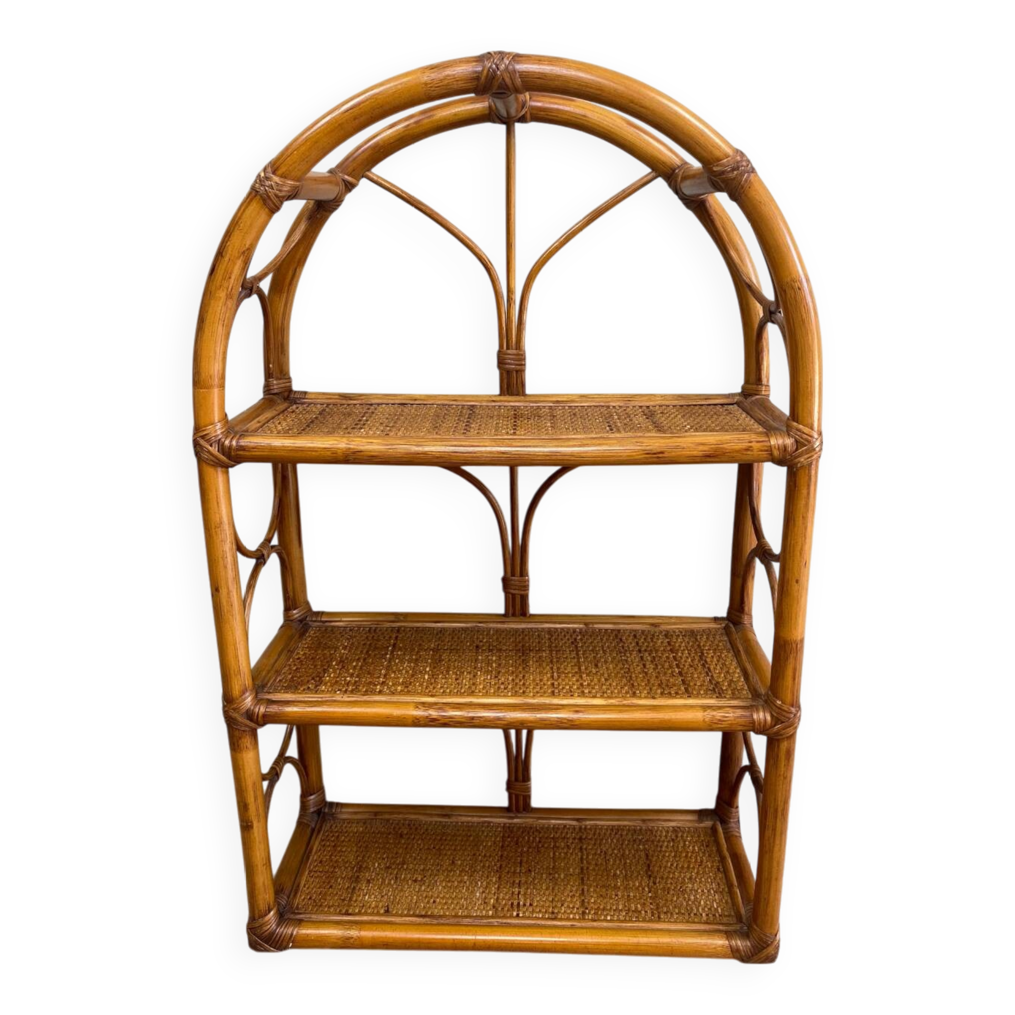 Étagère en rotin vintage