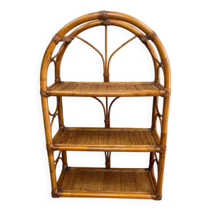 Étagère en rotin vintage