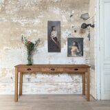 Console service in solid oak, circa 1900.