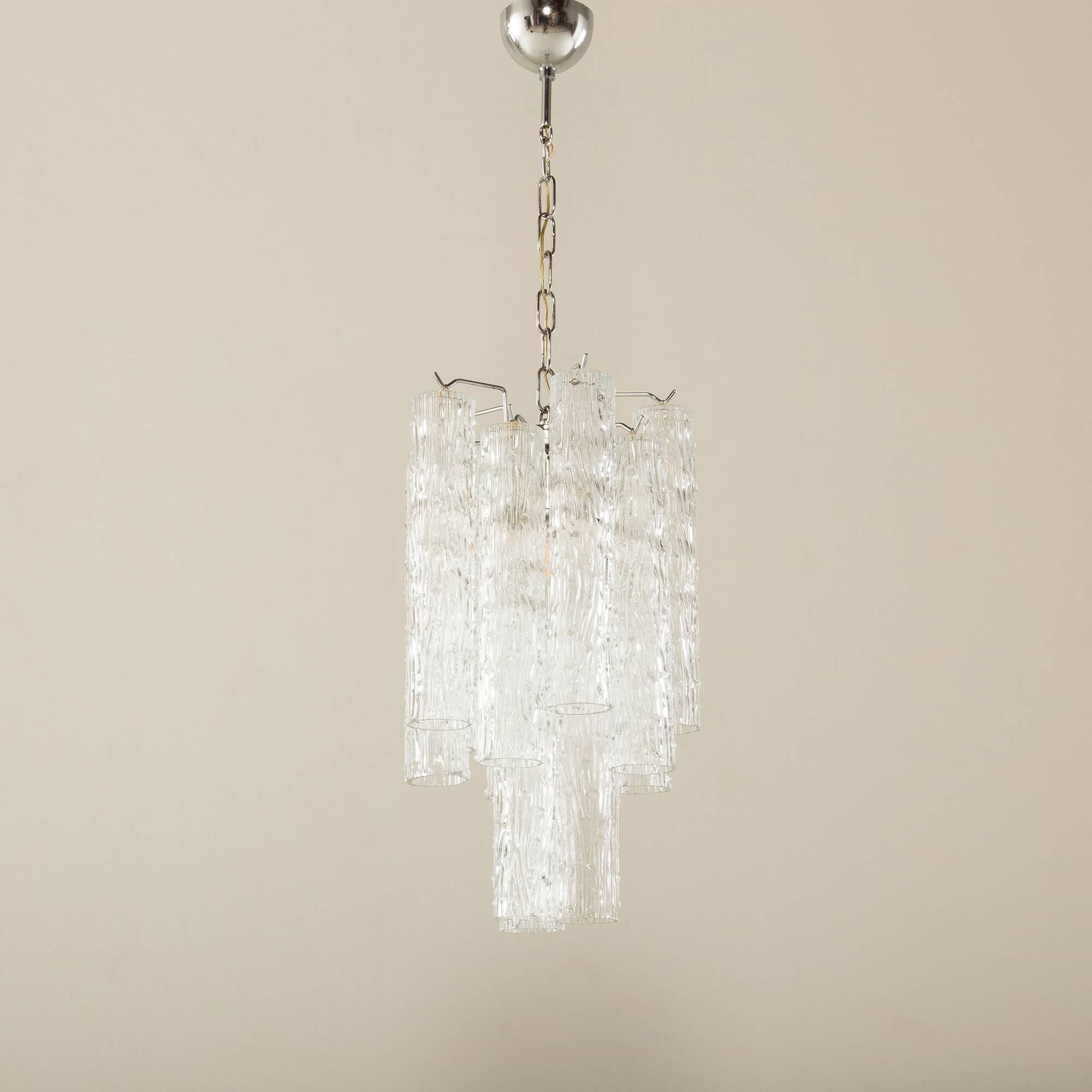 Chandelier en verre Tronchi de Venini, années 1970