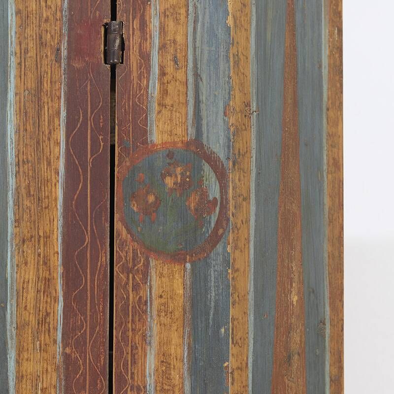 Armoire de mariée peinte art populaire de ferme rustique, 1827