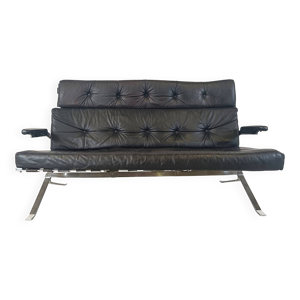 Canapé vintage en cuir - noir