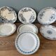 Set of 7 plates Terre de Fer XIXth mismatched