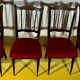4 CHAIRS Napoleon III, black lacquered, seats Red Velvet